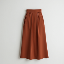 Women's Simple High Waist Midi Skirt