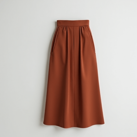 Women's Simple High Waist Midi Skirt