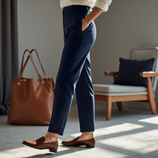 Women's Casual High Waist Ankle Pants