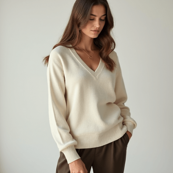 Women's Simple V-Neck Long Sleeve