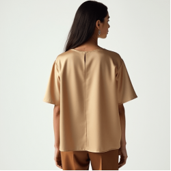 Women's Collarless Short Sleeve Top