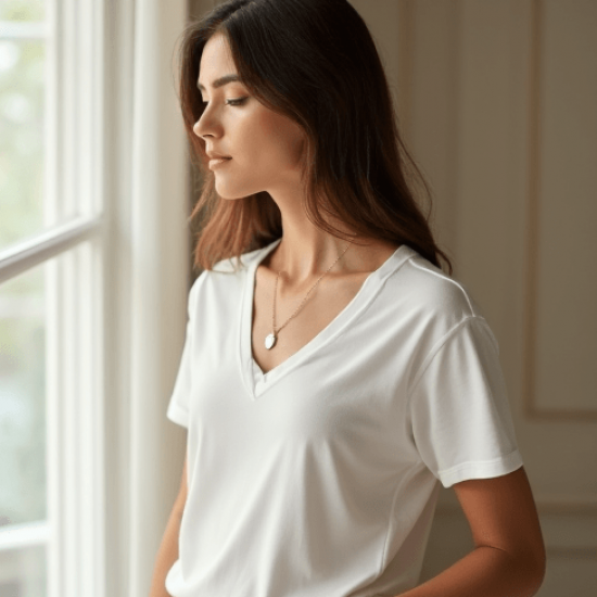 Women's Soft V-Neck Cotton Top