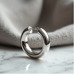 Women's Minimalist Silver Hoops