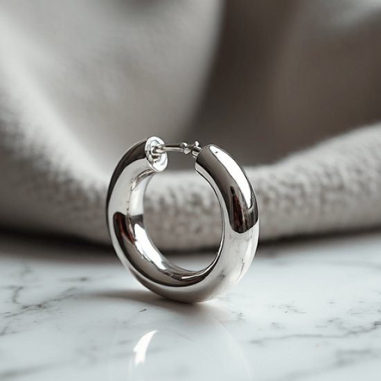 Women's Minimalist Silver Hoops