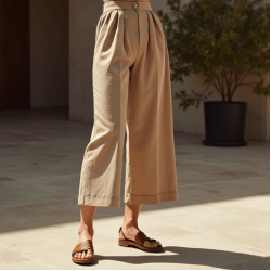 Women's Relaxed High Waist Cropped Pants