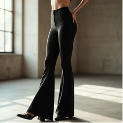 Women's Simple High Waist Flare Trousers