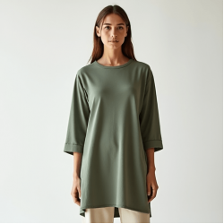Women's Soft Crew Neck Long Top