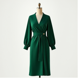 Women's Classic V-Neck Midi Dress