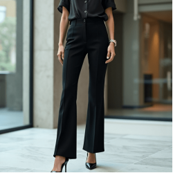 Women's Classic High Waist Micro Flare Pants