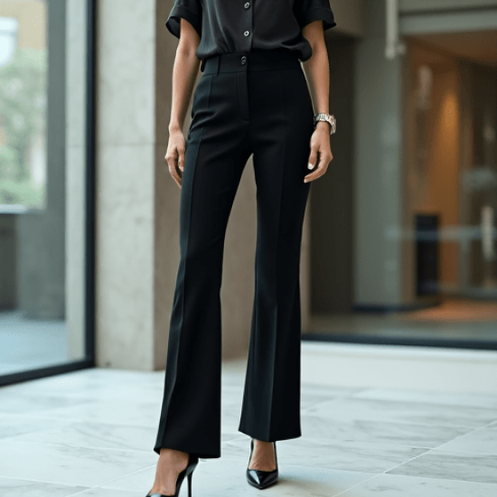 Women's Classic High Waist Micro Flare Pants