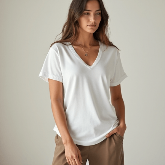 Women's Soft V-Neck Cotton Top