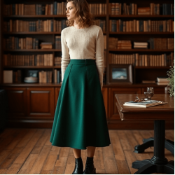 Women's Classic High Waist A-Line Skirt