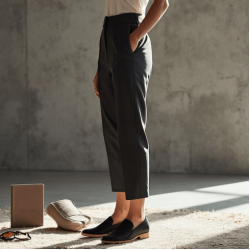 Women's Simple High Waist Cropped Pants