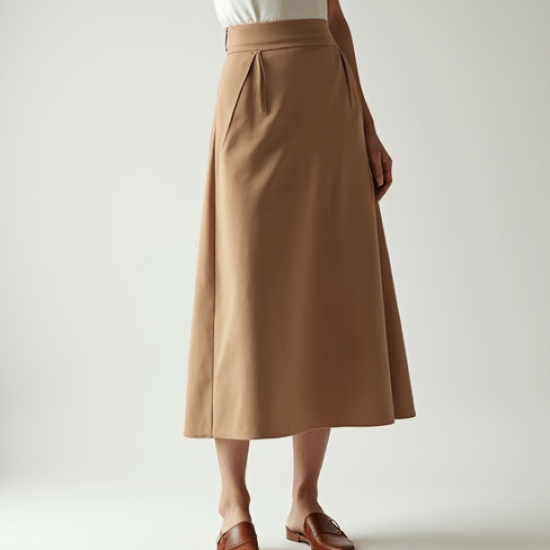 Women's Everyday High Waist Midi Skirt
