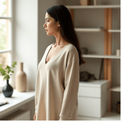 Women's Comfort V-Neck Long Shirt