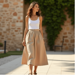 Women's Light High Waist A-Line Skirt