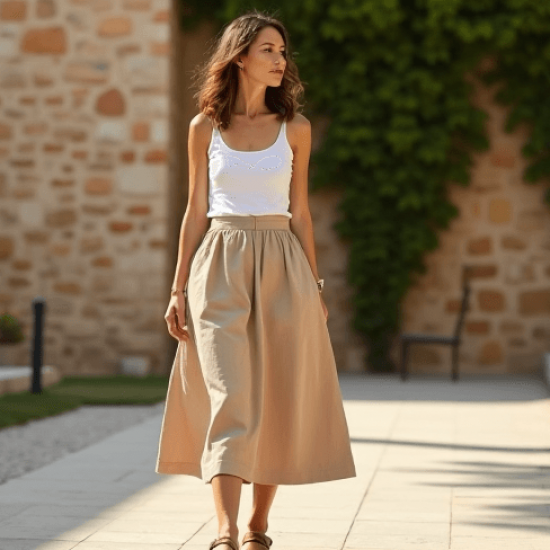 Women's Light High Waist A-Line Skirt