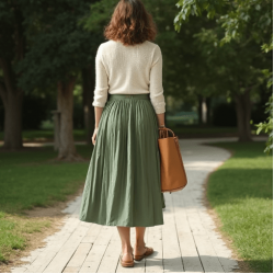 Women's Relaxed High Waist A-Line Skirt