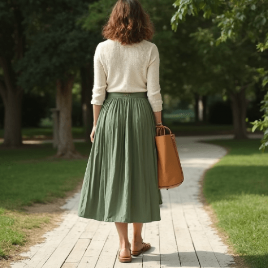Women's Relaxed High Waist A-Line Skirt