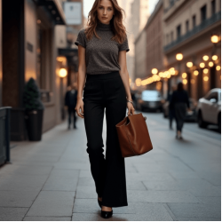 Women's High Waist Slight Flare Pants