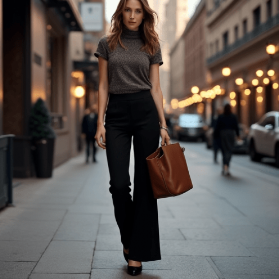 Women's High Waist Slight Flare Pants