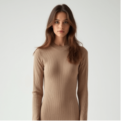 Women's Relaxed Long Sleeve Midi Dress