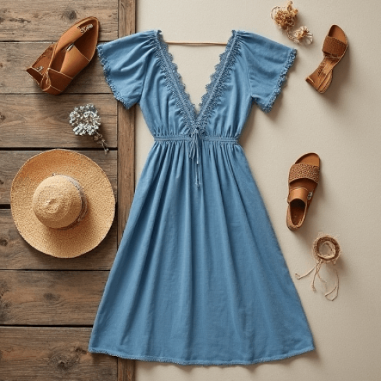 Women's Casual V-Neck Dress