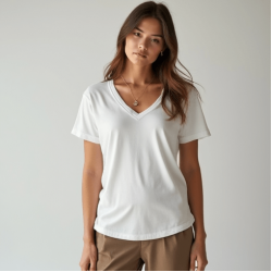 Women's Soft V-Neck Cotton Top