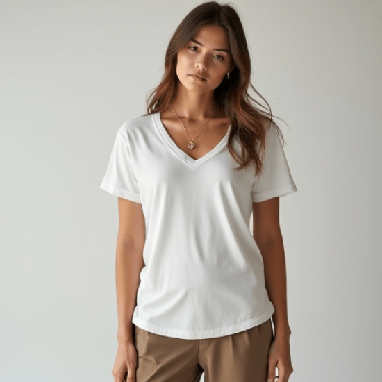 Women's Soft V-Neck Cotton Top