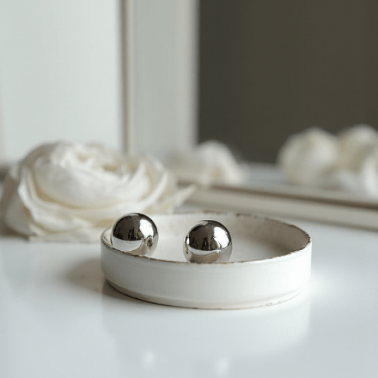 Women's Simple Silver Stud Earrings