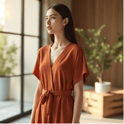 Women's Simple V-Neck Dress