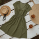 Women's Relaxed V-Neck Midi Dress