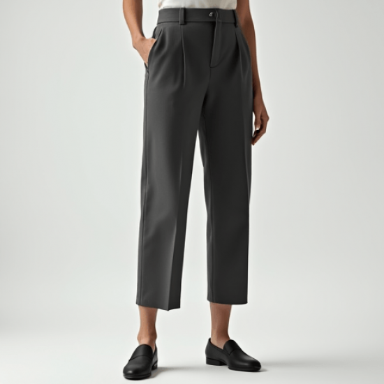 Women's High Waist Cropped Straight Pants