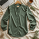 Women's Casual Collarless Blouse
