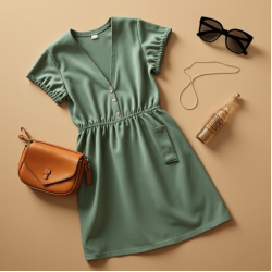 Women's Simple V-Neck Dress