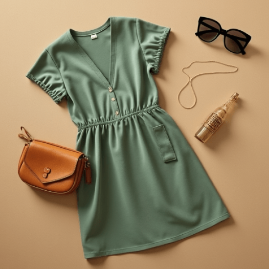 Women's Simple V-Neck Dress