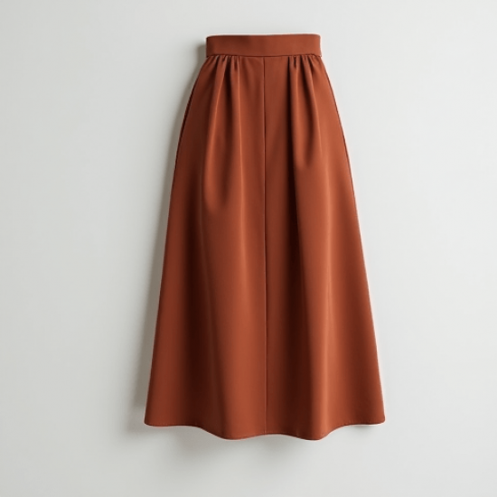 Women's Simple High Waist Midi Skirt