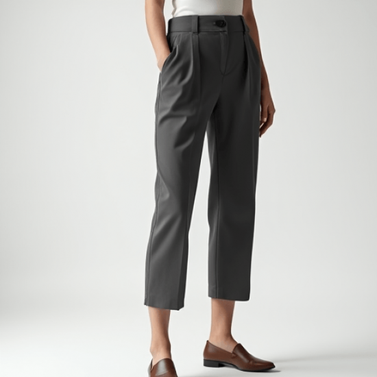 Women's Soft High Waist Cropped Trousers