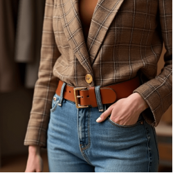 Women's Thin Leather Waist Belt