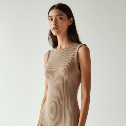 Women's Simple Round Neck Midi Dress