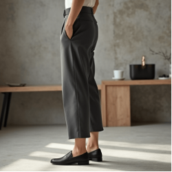 Women's High Waist Cropped Straight Pants