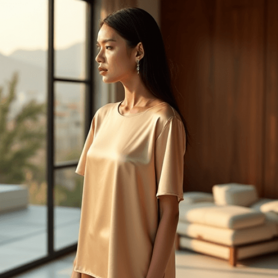 Women's Collarless Short Sleeve Top