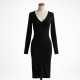 Women's V-Neck Long Sleeve Midi Dress