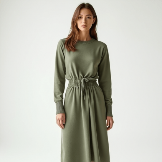 Women's Casual Crew Neck Long Dress