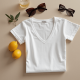 Women's Simple V-Neck Short Sleeve
