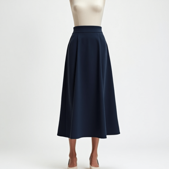 Women's High Waist A-Line Midi Skirt