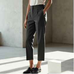 Women's Simple High Waist Cropped Pants