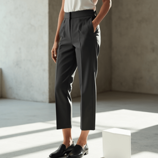 Women's Simple High Waist Cropped Pants