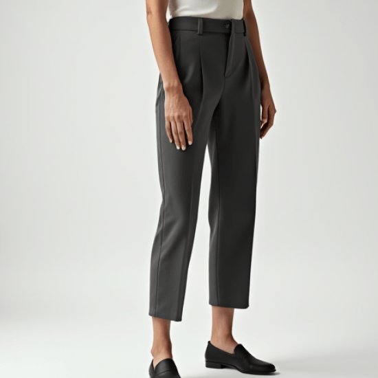 Women's High Waist Cropped Straight Pants