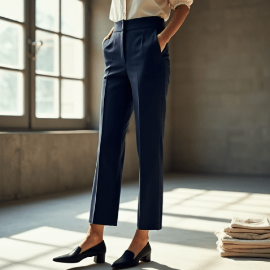 Women's Classic High Waist Cropped Pants